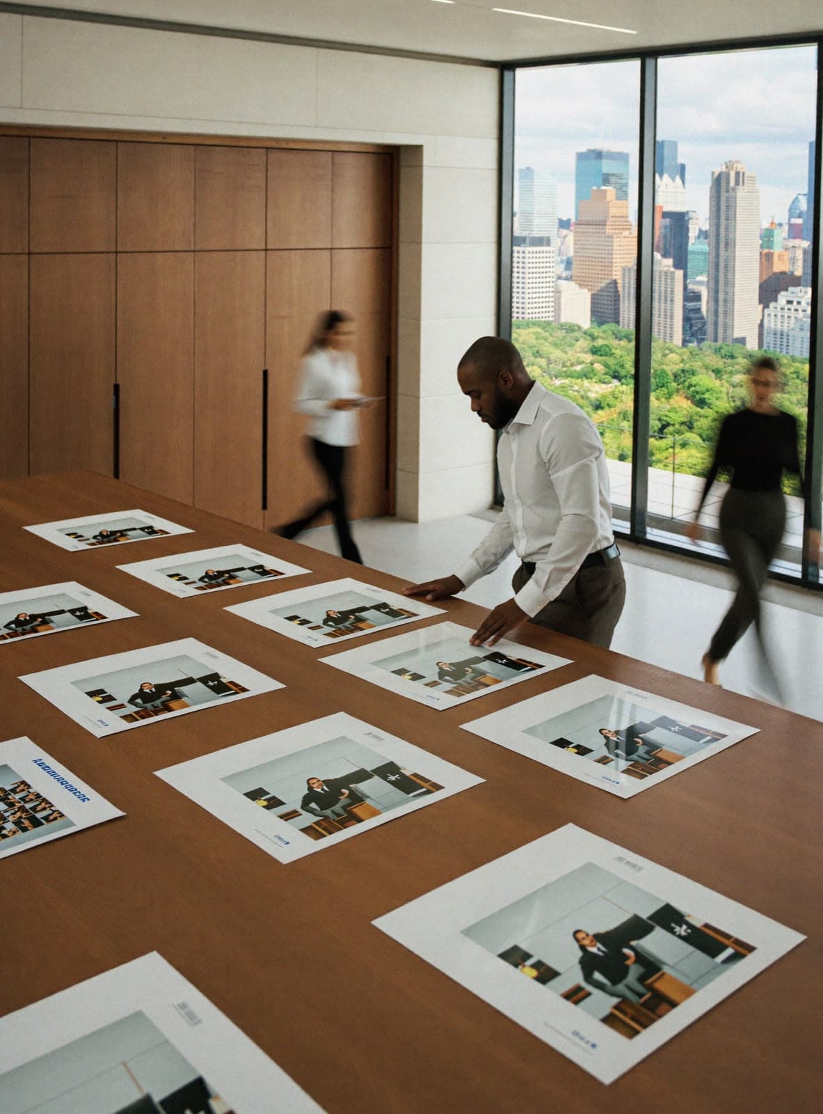 An editor sorting dozens of selects cut from one filmed interview